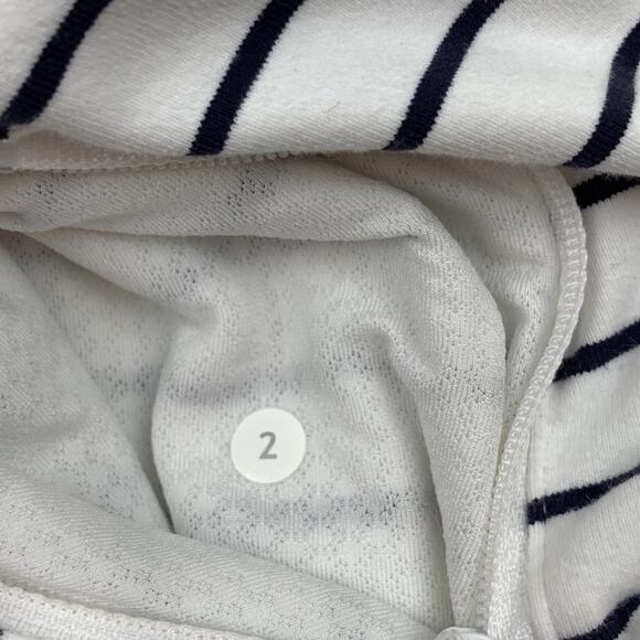 Lululemon In Stride Jacket Quiet Stripe White Deep Indigo / Deep Indigo Size 2 - Picture 7 of 7